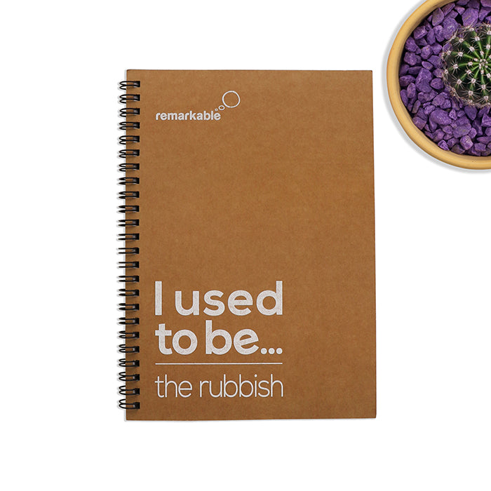 r-Rubbish A5 Recycled paper and Packaging Notebook