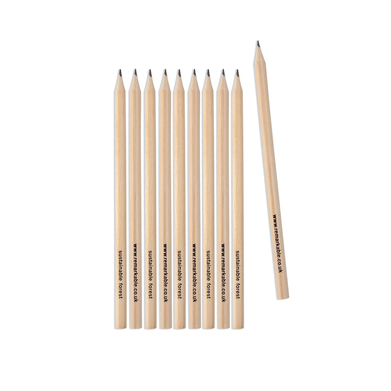 Sustainable FSC wooden Hex pencil - natural wood